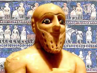 Detalhe de uma escultura de origem mesopotâmica
